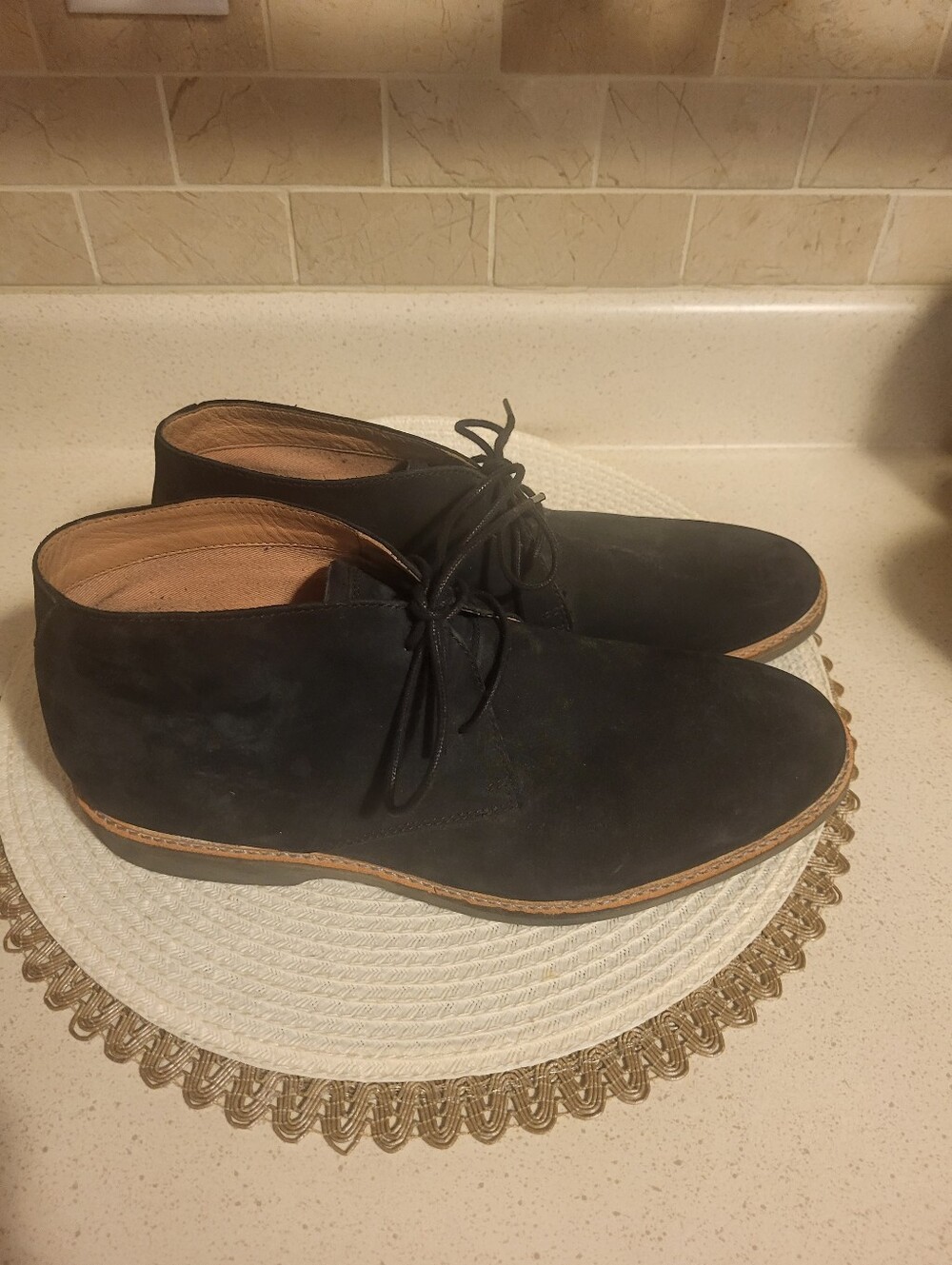 Men's Classic Clark's Bkack Suede Chukka Boots PreppyLace-Up Boots 9.5